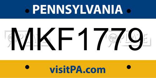 MKF1779 Pennsylvania License Plate