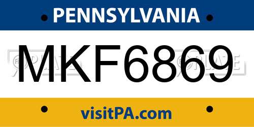MKF6869 Pennsylvania License Plate