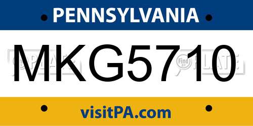 MKG5710 Pennsylvania License Plate