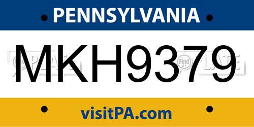 MKH9379 Pennsylvania License Plate