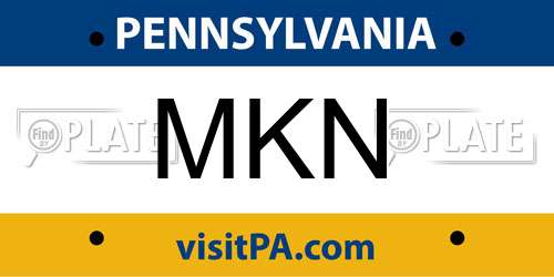 MKN Pennsylvania License Plate