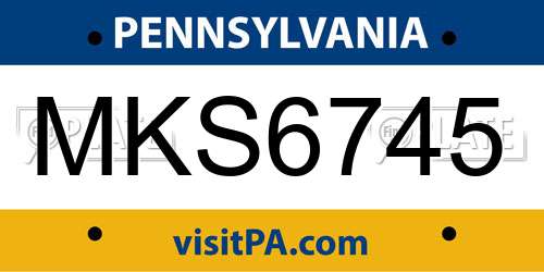MKS6745 Pennsylvania License Plate