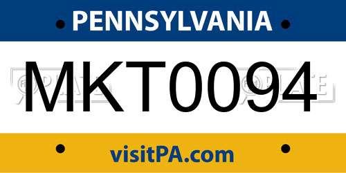 MKT0094 Pennsylvania License Plate