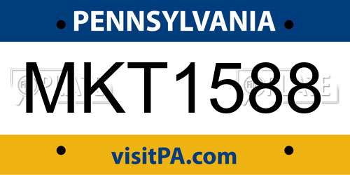 MKT1588 Pennsylvania License Plate