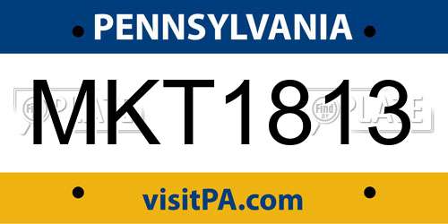 MKT1813 Pennsylvania License Plate