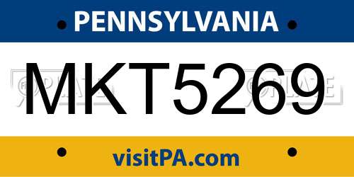 MKT5269 Pennsylvania License Plate