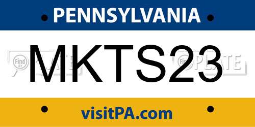 MKTS23 Pennsylvania License Plate
