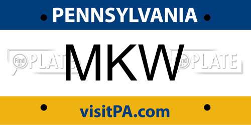 MKW Pennsylvania License Plate