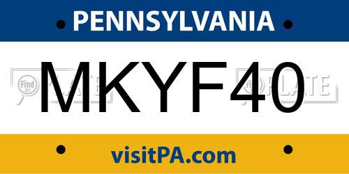MKYF40 Pennsylvania License Plate