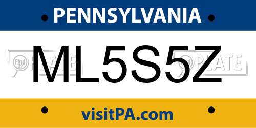 ML5S5Z Pennsylvania License Plate