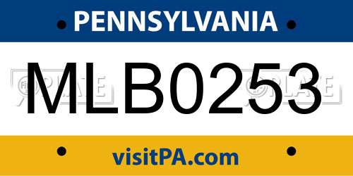 MLB0253 Pennsylvania License Plate