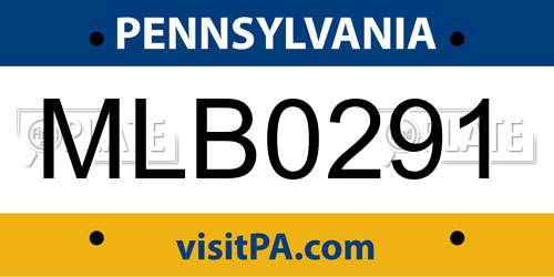 MLB0291 Pennsylvania License Plate