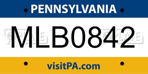 MLB0842 Pennsylvania License Plate