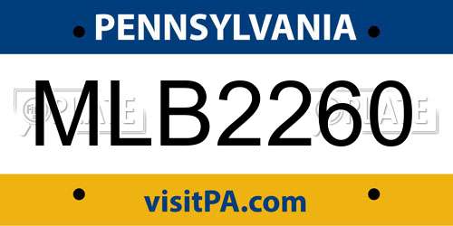 MLB2260 Pennsylvania License Plate