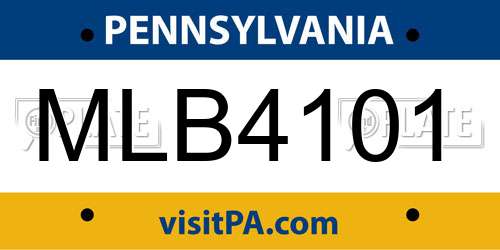 MLB4101 Pennsylvania License Plate