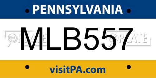 MLB557 Pennsylvania License Plate