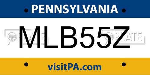 MLB55Z Pennsylvania License Plate