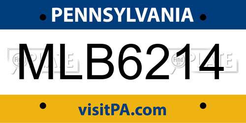 MLB6214 Pennsylvania License Plate