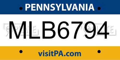 MLB6794 Pennsylvania License Plate