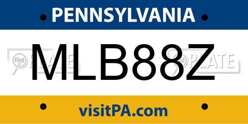 MLB88Z Pennsylvania License Plate