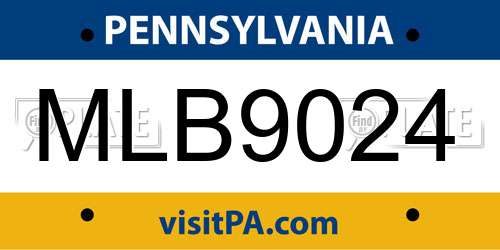 MLB9024 Pennsylvania License Plate