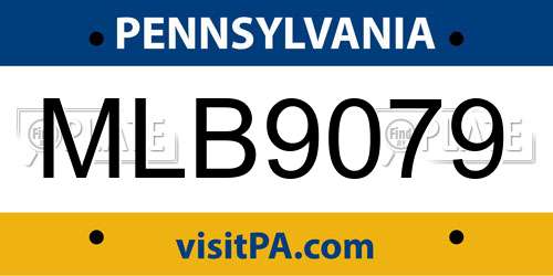 MLB9079 Pennsylvania License Plate
