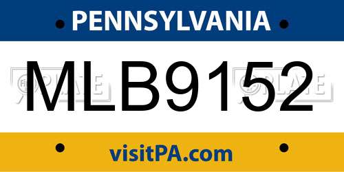 MLB9152 Pennsylvania License Plate