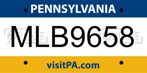 MLB9658 Pennsylvania License Plate