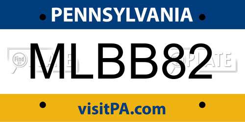 MLBB82 Pennsylvania License Plate