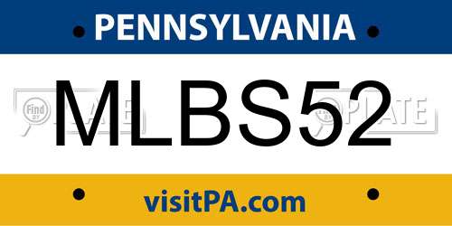 MLBS52 Pennsylvania License Plate