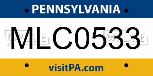 MLC0533 Pennsylvania License Plate