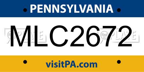 MLC2672 Pennsylvania License Plate