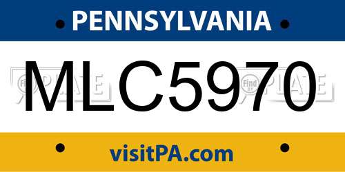 MLC5970 Pennsylvania License Plate