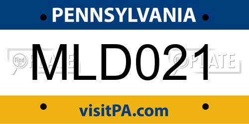 MLD021 Pennsylvania License Plate