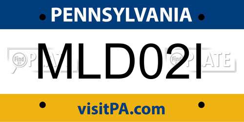 MLD02I Pennsylvania License Plate