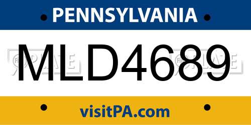 MLD4689 Pennsylvania License Plate