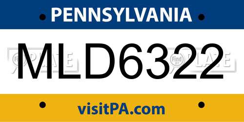MLD6322 Pennsylvania License Plate