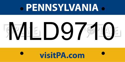 MLD9710 Pennsylvania License Plate