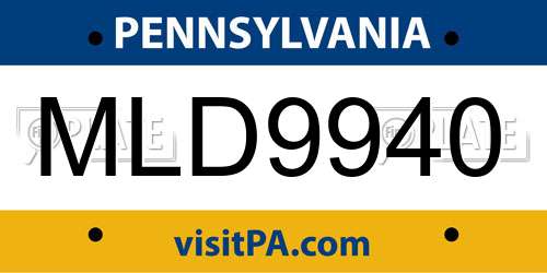 MLD9940 Pennsylvania License Plate