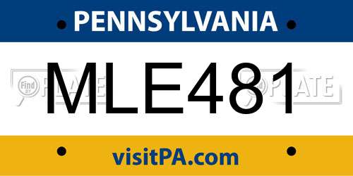 MLE481 Pennsylvania License Plate