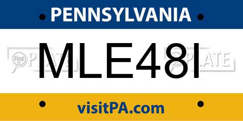 MLE48I Pennsylvania License Plate
