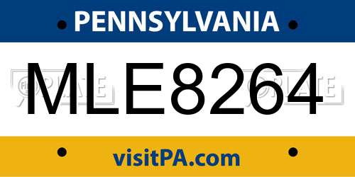 MLE8264 Pennsylvania License Plate