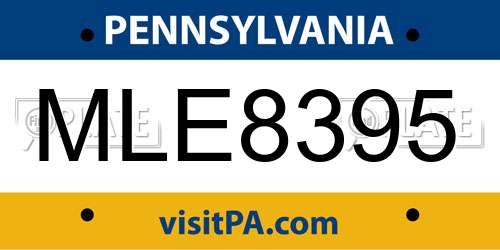 MLE8395 Pennsylvania License Plate