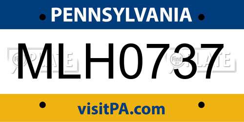 MLH0737 Pennsylvania License Plate