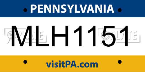 MLH1151 Pennsylvania License Plate