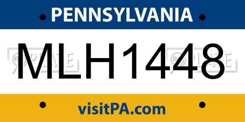 MLH1448 Pennsylvania License Plate