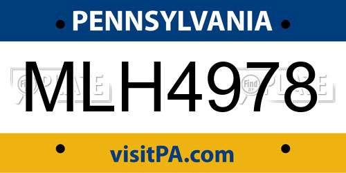 MLH4978 Pennsylvania License Plate
