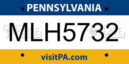 MLH5732 Pennsylvania License Plate