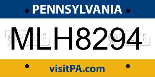 MLH8294 Pennsylvania License Plate
