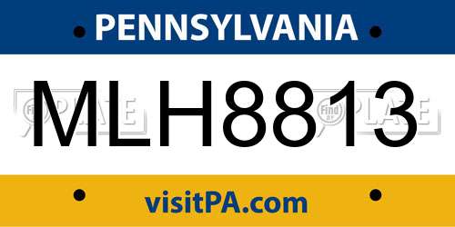 MLH8813 Pennsylvania License Plate